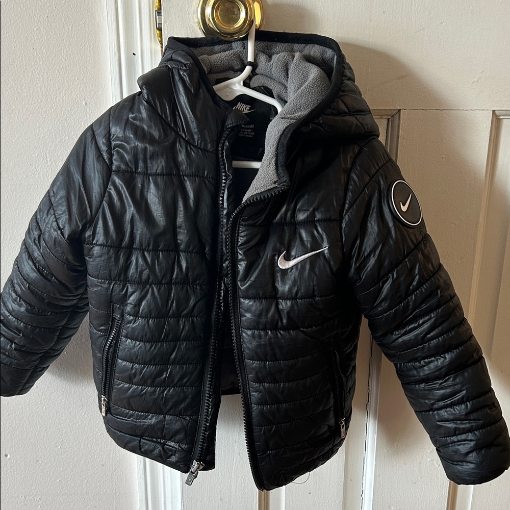 Nike Black Quilted Jacket with Gray Lining